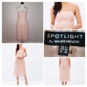 SPOTLIGHT, By WAREHOUSE Light Pink GEO Lace Dress